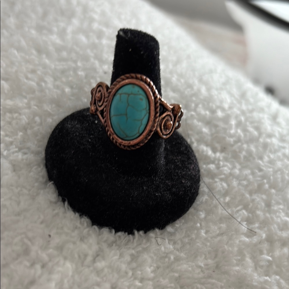 Turquoise and Copper Ring